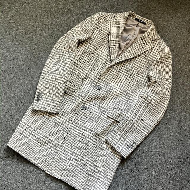 TAGLIATORE WOOL / CASHMERE GLENPLAID COAT《48》