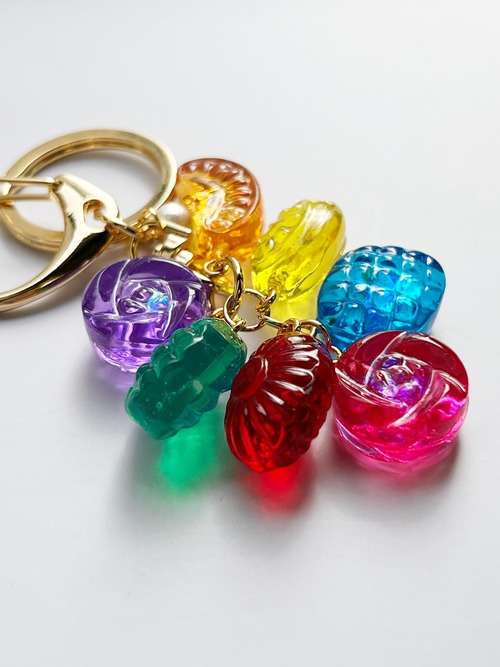 特盛り♡カラフルドロップキーホルダー チャーム バッグチャーム