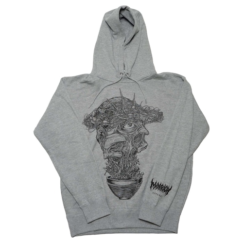 M【裏パイル】SH11NA×MARRIONAPPAREL Hoodie（Haether Gray×Black）-マリアパ