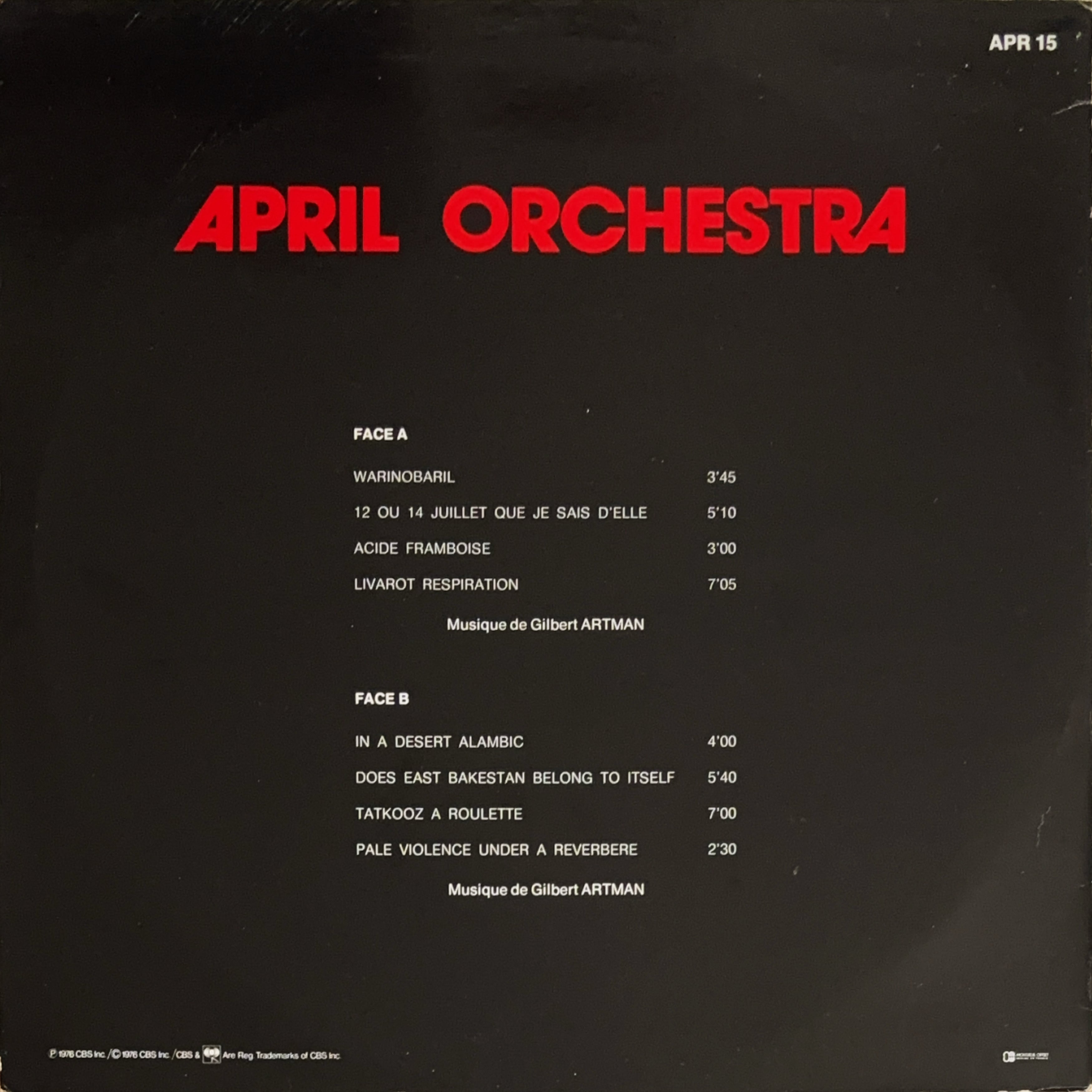 洋楽 Lard Free - April Orchestra Vol. 15 Lard Free - April Orchestra Vol. 15 - Presente Lard Free