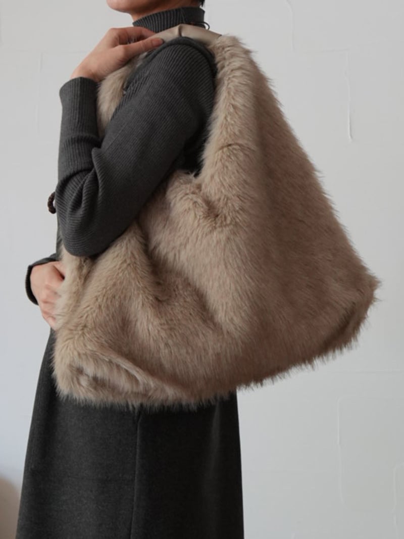 271. PRIORITY /プライオリティ ファーバッグ (オフ、キャメル)(P57044BF)