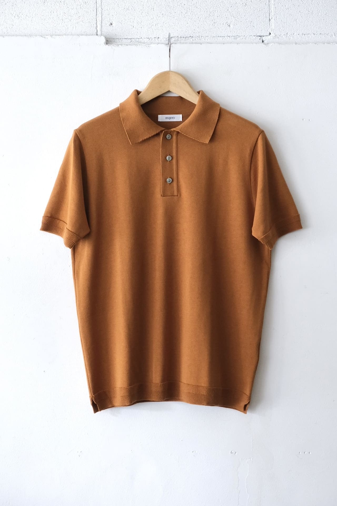 FUJITO Knit Polo 'Easy' Brown Gold,Lemon,Dark Navy,Dark Wine