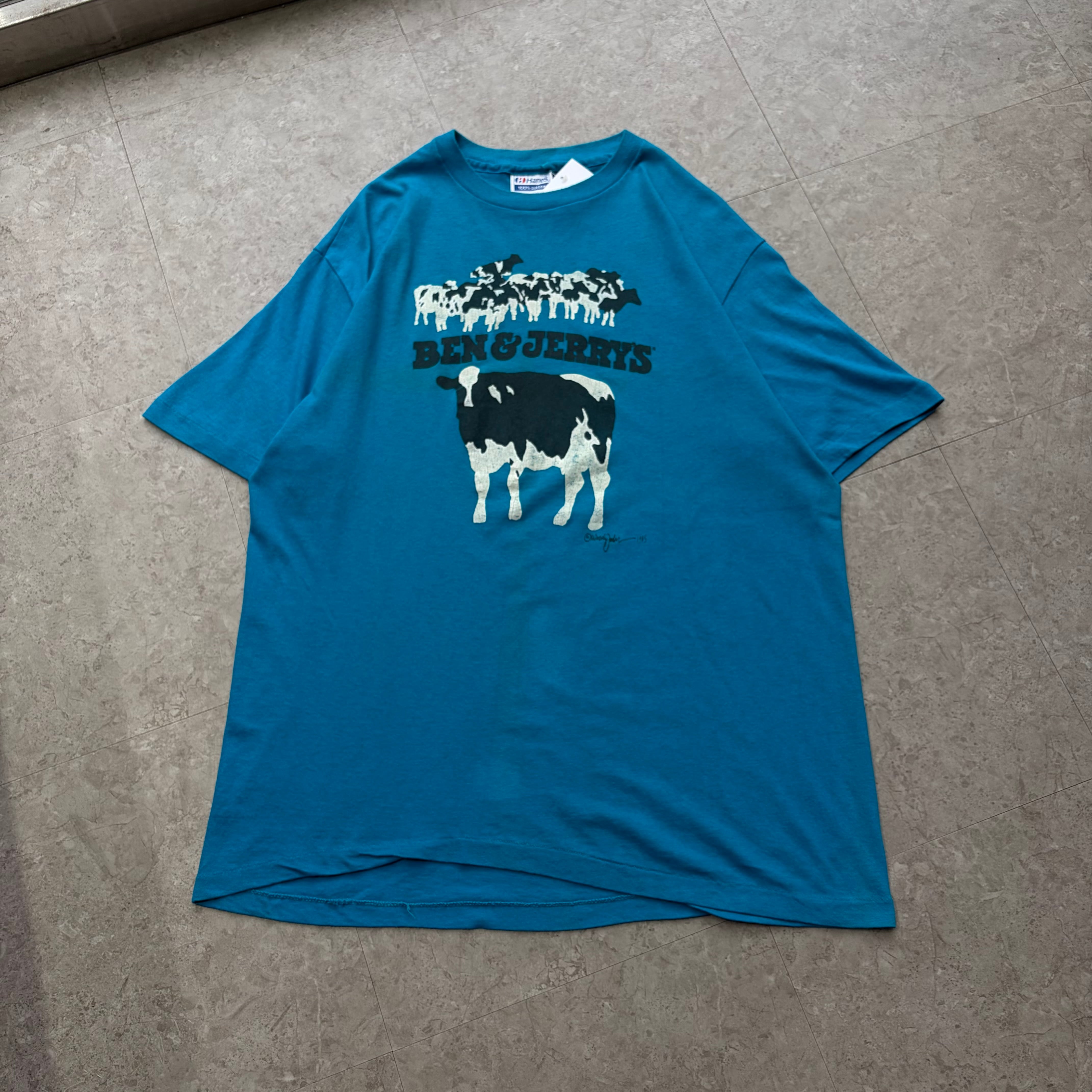 90s BEN & JERRY'S T-shirt "turquoise"【仙台店】