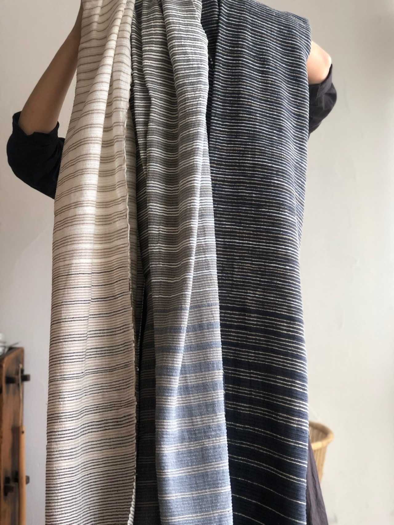 SABAHAR 手織綿ショール 70x220