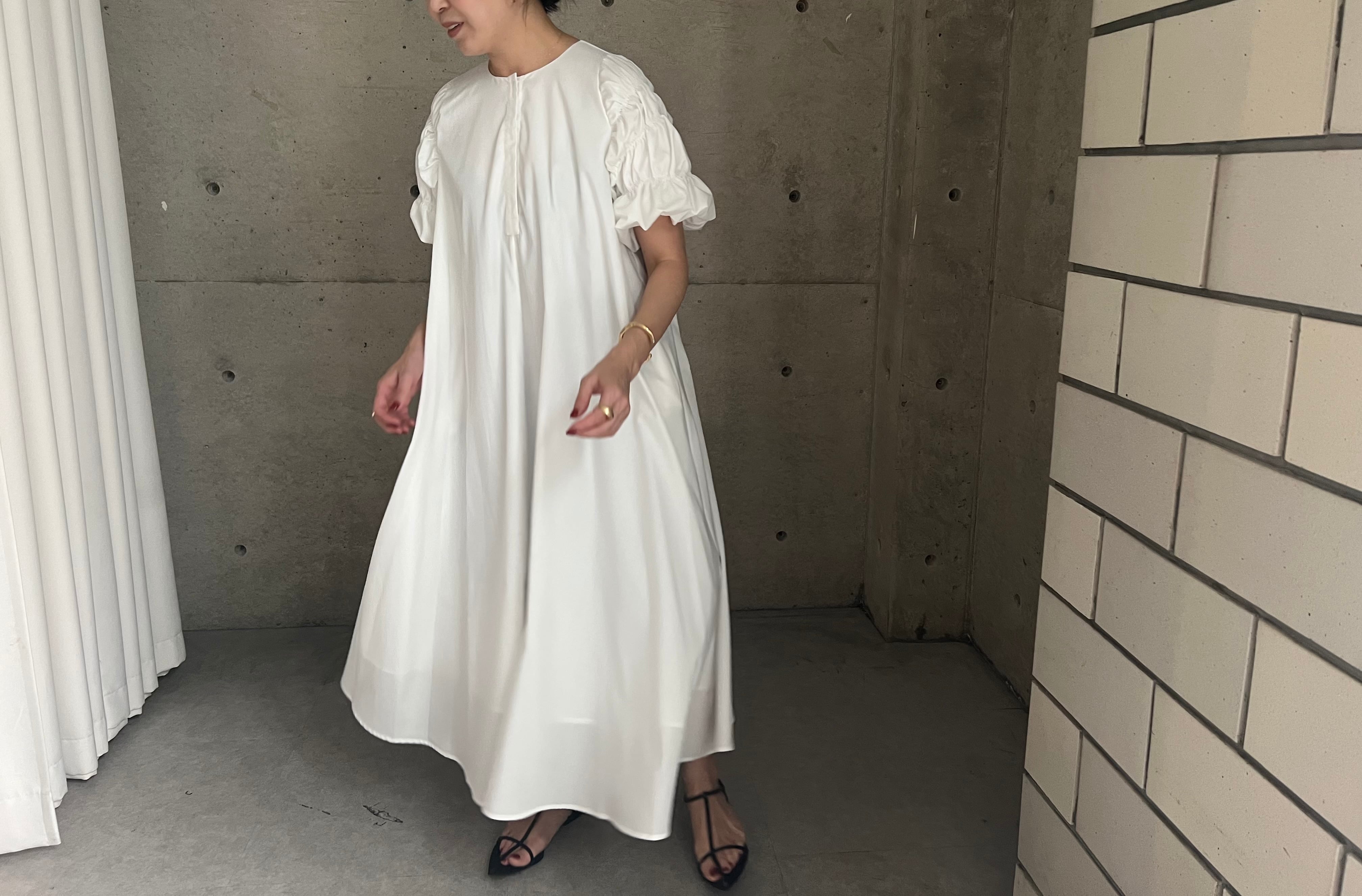 whip sleeve dress (ivory) | e L L a powered by BASE