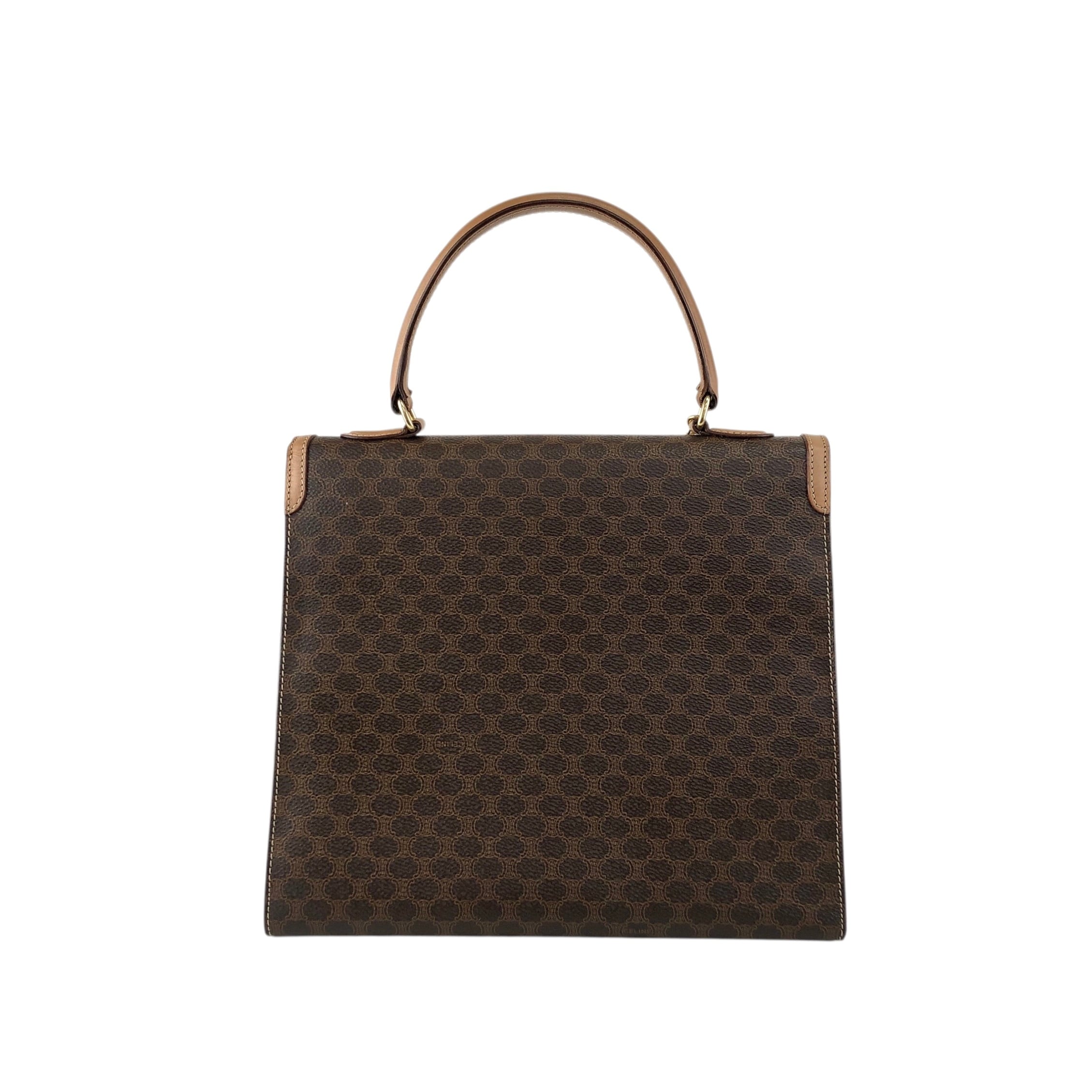 CELINE セリーヌ マカダム ハンドバッグ ブラウン ガンチーニ CELINE セリーヌ マカダム ハンドバッグ ブラウン ガンチーニ
