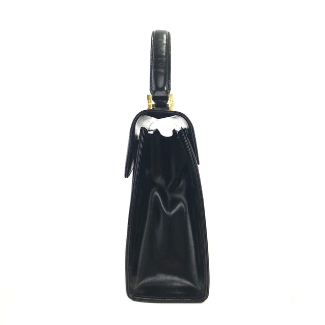 Yves Saint Laurent  イヴ ・サンローラン ロゴ型押し ナイロン×レザー トップハンドル ハンドバッグ ブラック vintage ヴィンテージ オールド 8hizpm