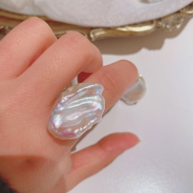 big baroque pearl ring 〈a633〉