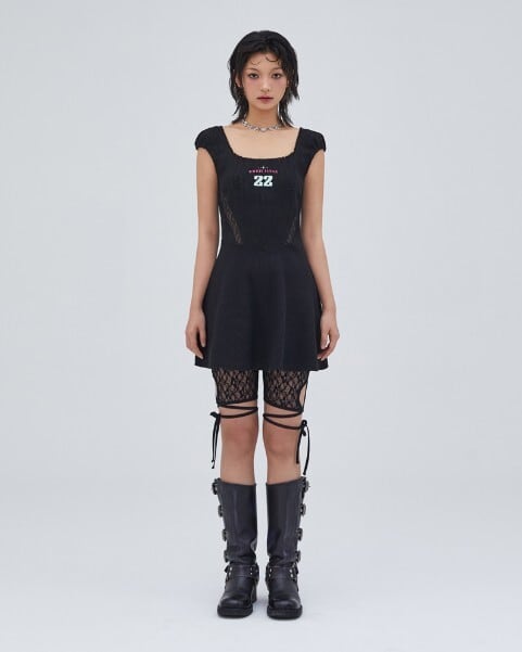 【MOILLY】Wave Flare Dress★IVEウォニョン着用 ☆IVE ウォニョン 着用!!【LALAFOX】EVER ROSE LACE DRESS