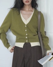 Fake layered Cardigan　T20275