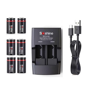 【数量限り】CR2 充電池 6本+充電器 セット3.0V (3.2V)