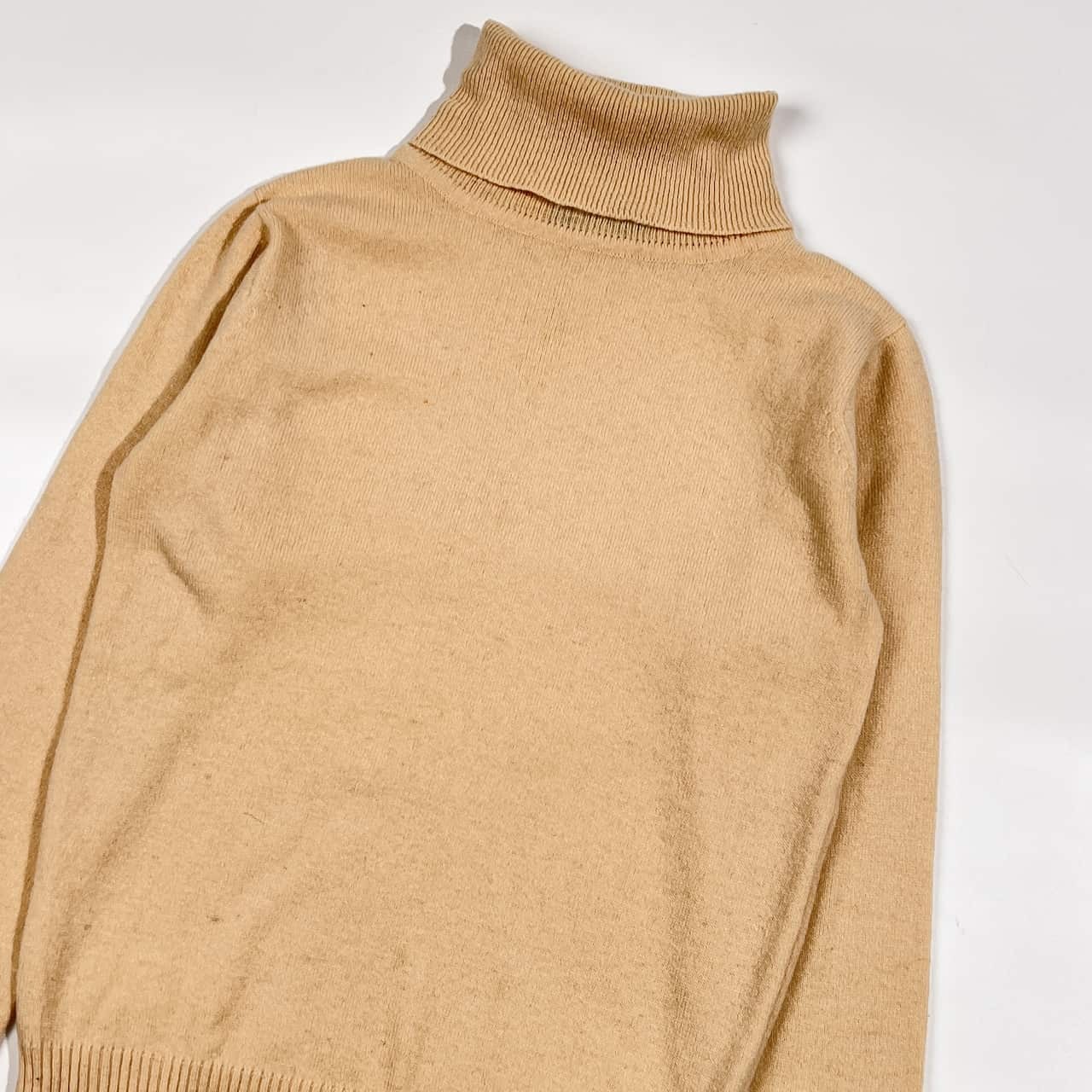 カシミヤ100% イタリア製 Alexander アレクサンダー タートルネック ニット セーター /クリーム系 レディース