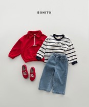 【取寄/韓国直送】BONITO 26/AT デイリーストライプしぼりTシャツ｜夏服｜韓国子供服