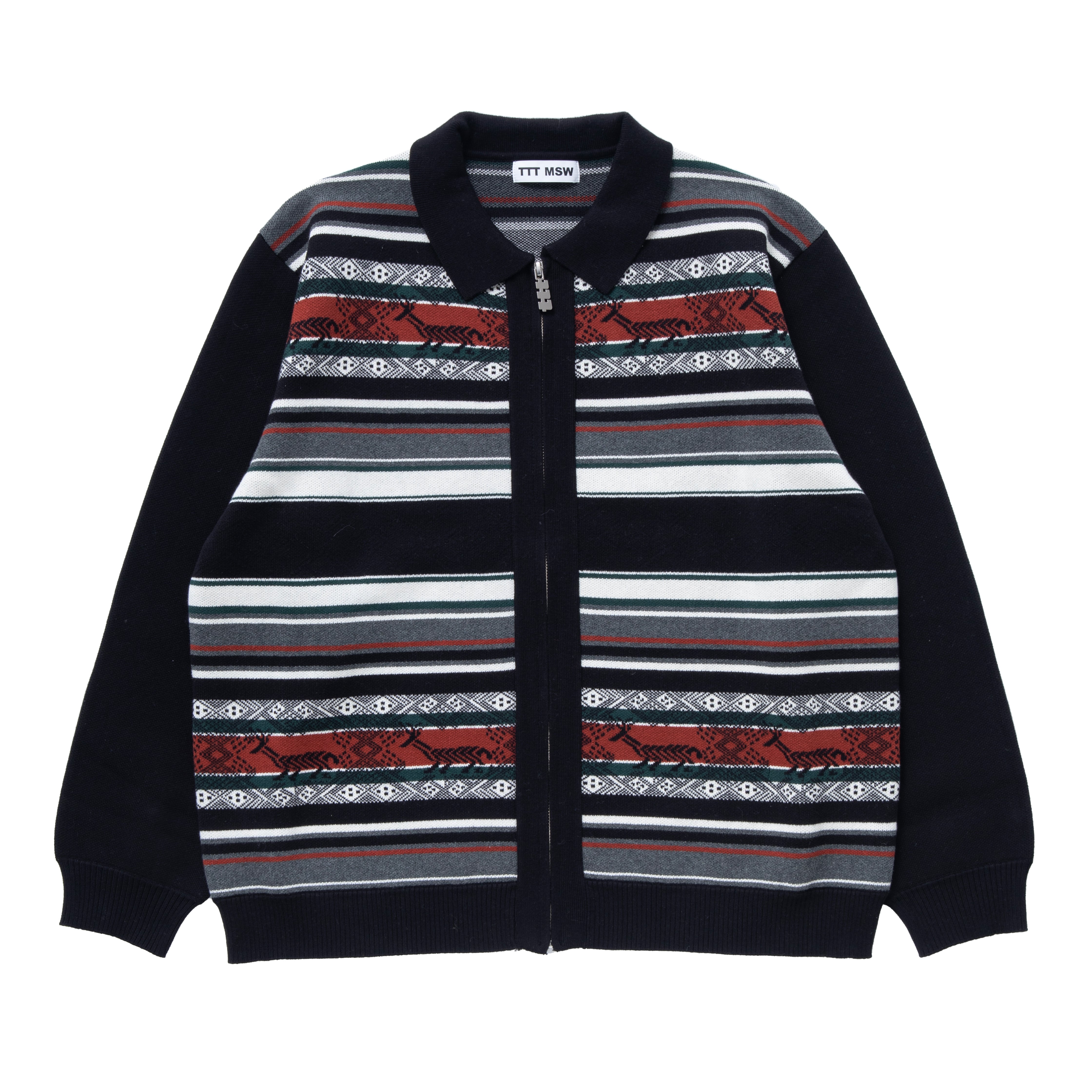 TTT MSW AW Nordic Zip Up Cardigan Black   Moore