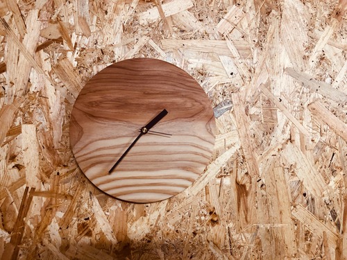 Wooden clock  木の時計 （秋田杉）size L　20-01
