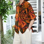 GIN TONIC rayon pattern shirt