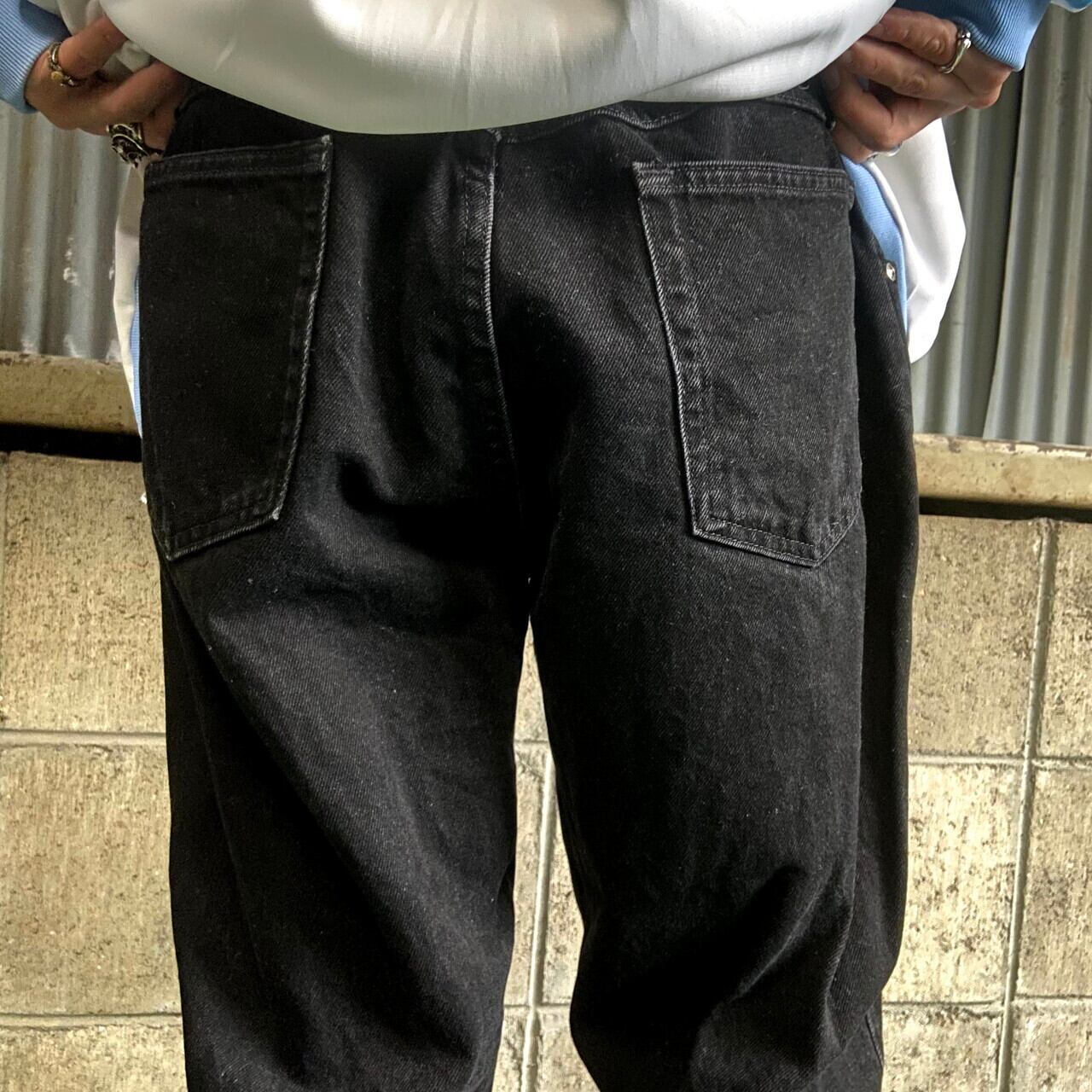 Wrangler ラングラー テーパード ブラック デニムパンツ メンズW36