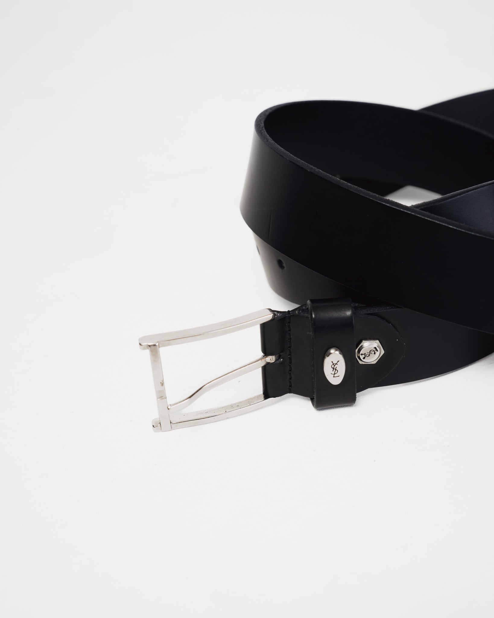 00's] “Yves Saint Laurent” Leather Belt (Made in Italy