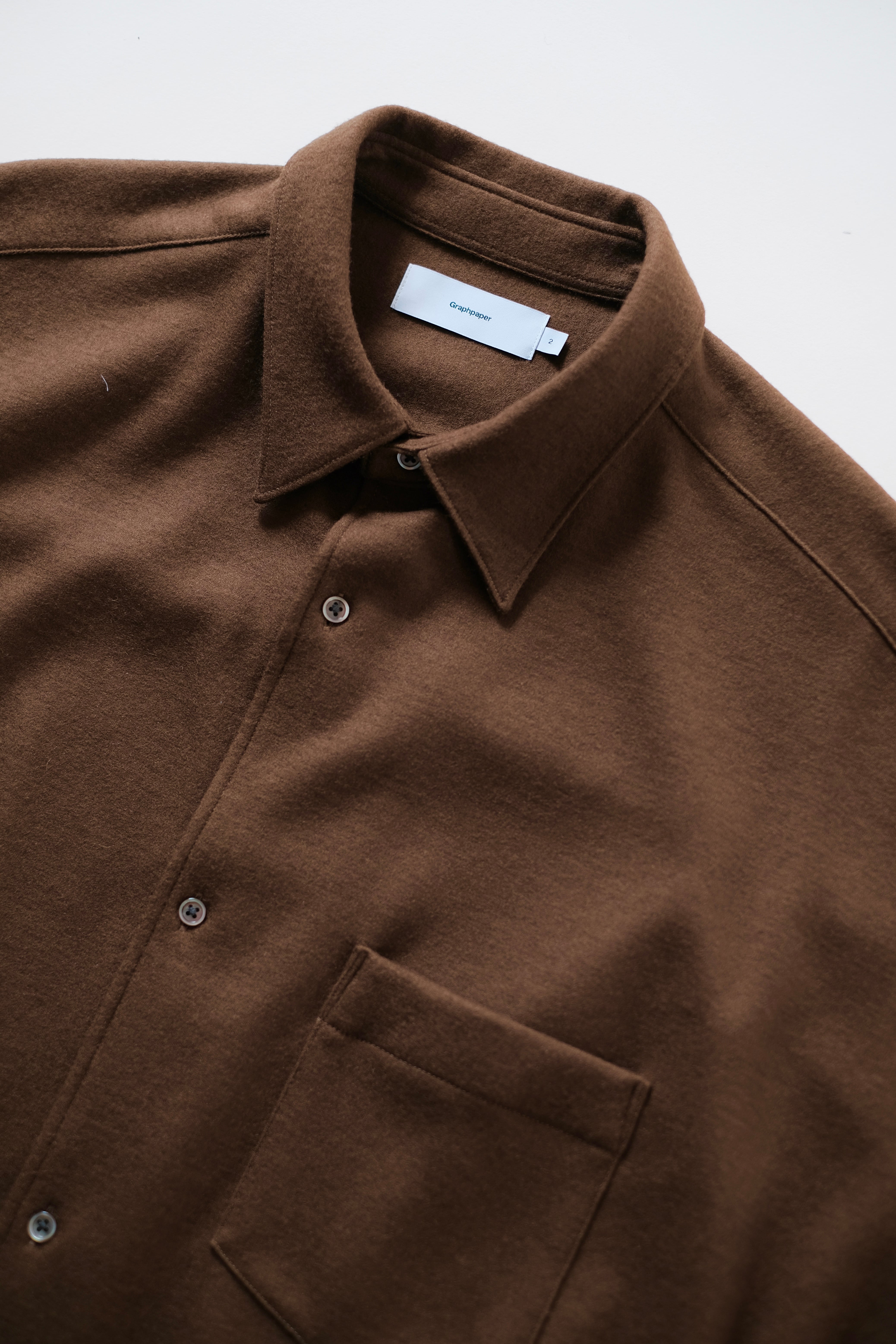 Graphpaper / Wool Smooth Flannel Oversized Regular Collar Shirt