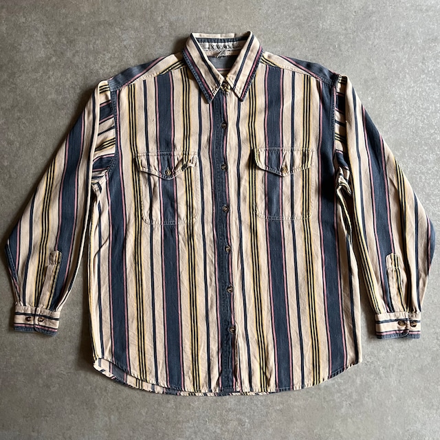 KIKOMO  L/S  Stripe Shirts  M　H726