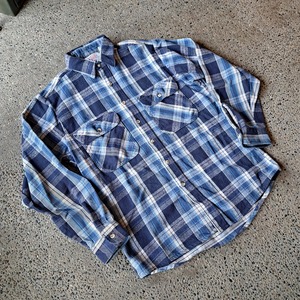 アメリカ製 ヘビーフランネルシャツ used [401054]