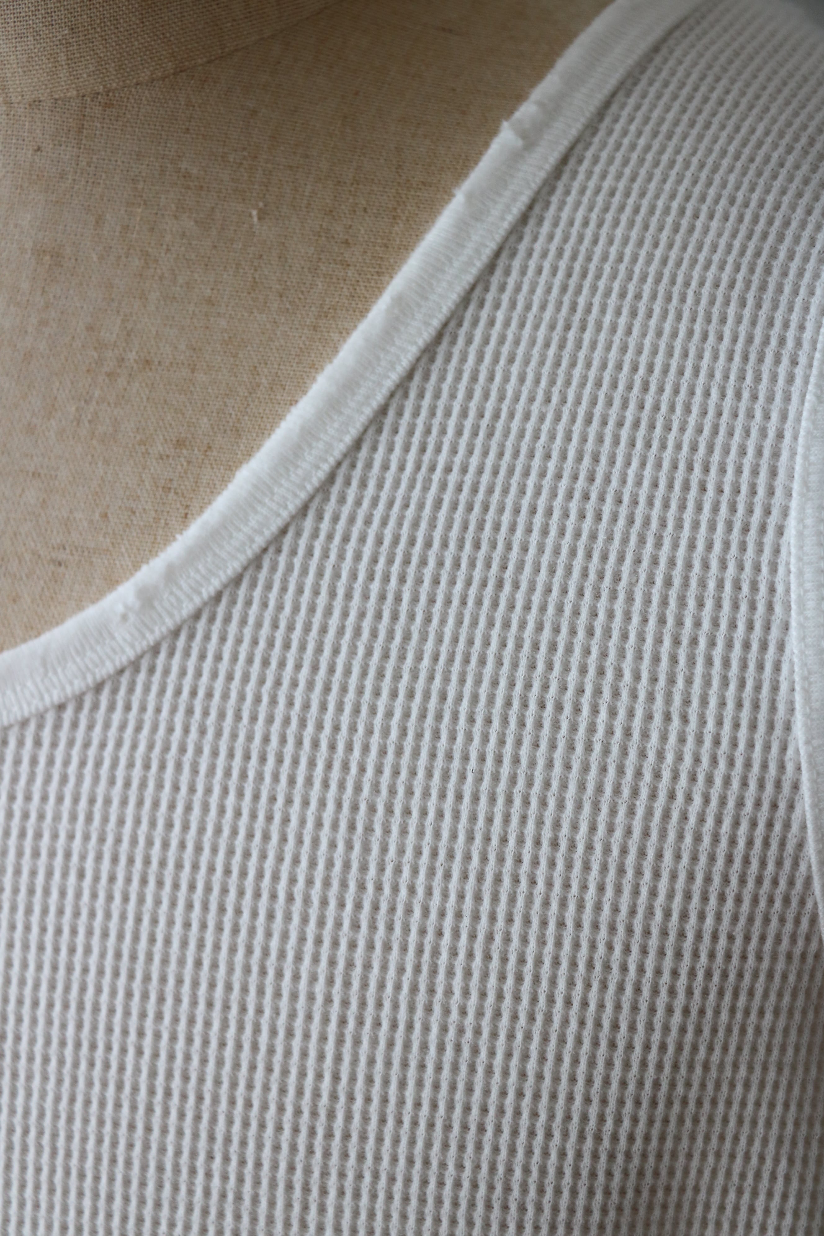 Ancellm - DAMAGE WAFFLE TANK TOP- / ANC-STD-CT04 / アンセルム