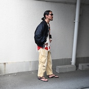 ANACHRONORM / REMAKED HERRINGBONE COMBAT CARGO TROUSERS