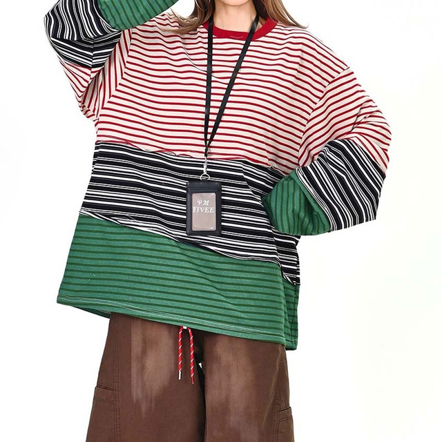 マルチボーダーミックスデザイントップス
 1col   R01578