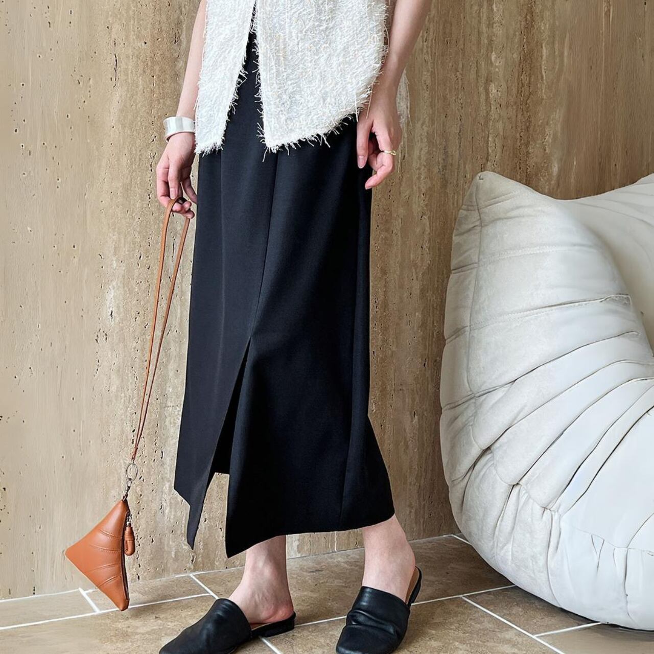 フロントスリットナロースカート a0068