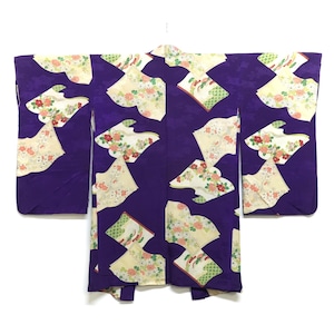 4510R2 長羽織 アンティーク着物 正絹 昭和レトロ ヴィンテージ 古布 和装 和服 HAORI JACKET ANTIQUE KIMONO JAPAN VINTAGE