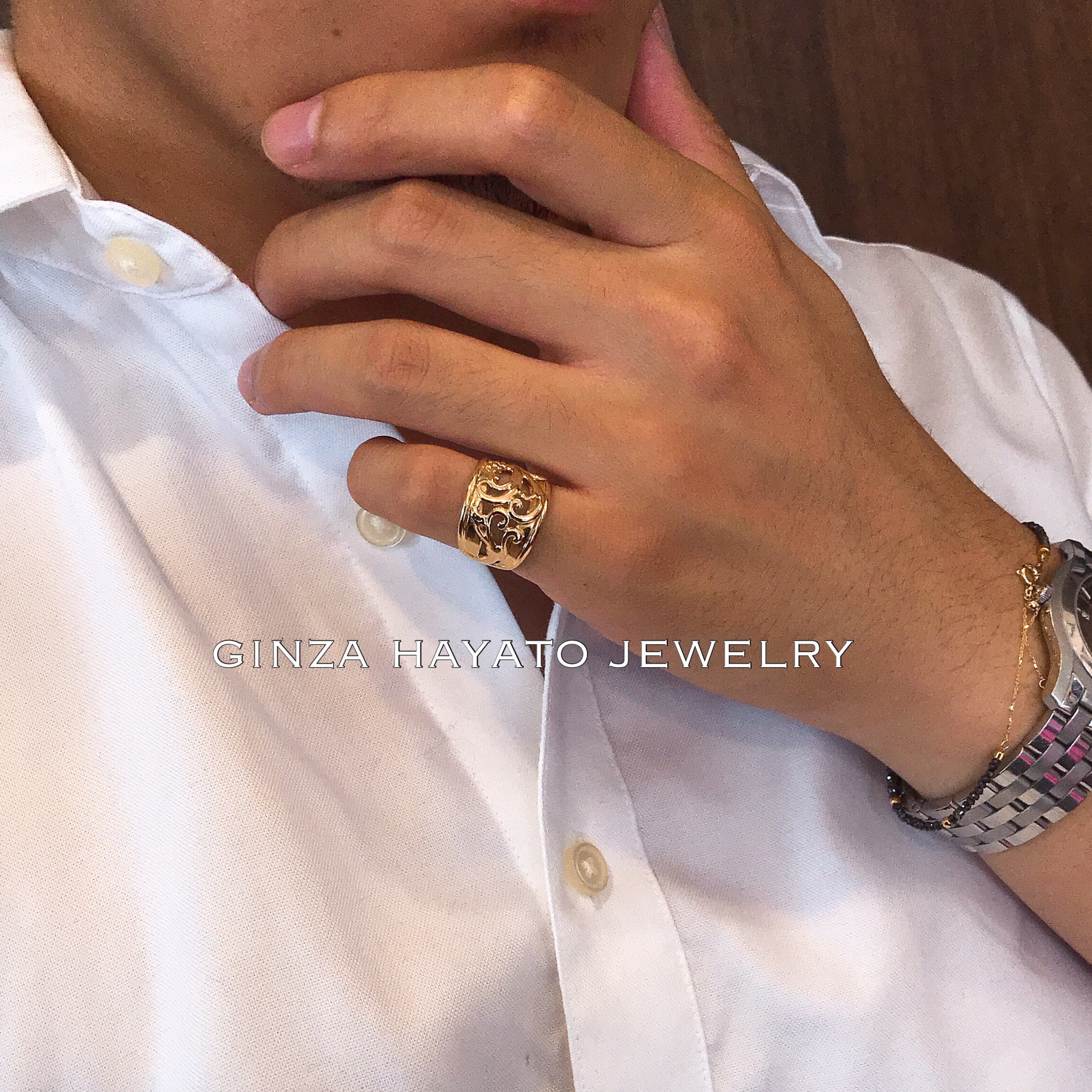 18金 リング K18 指輪 メンズ ピンキー レディース Ginza Hayato Jewelry