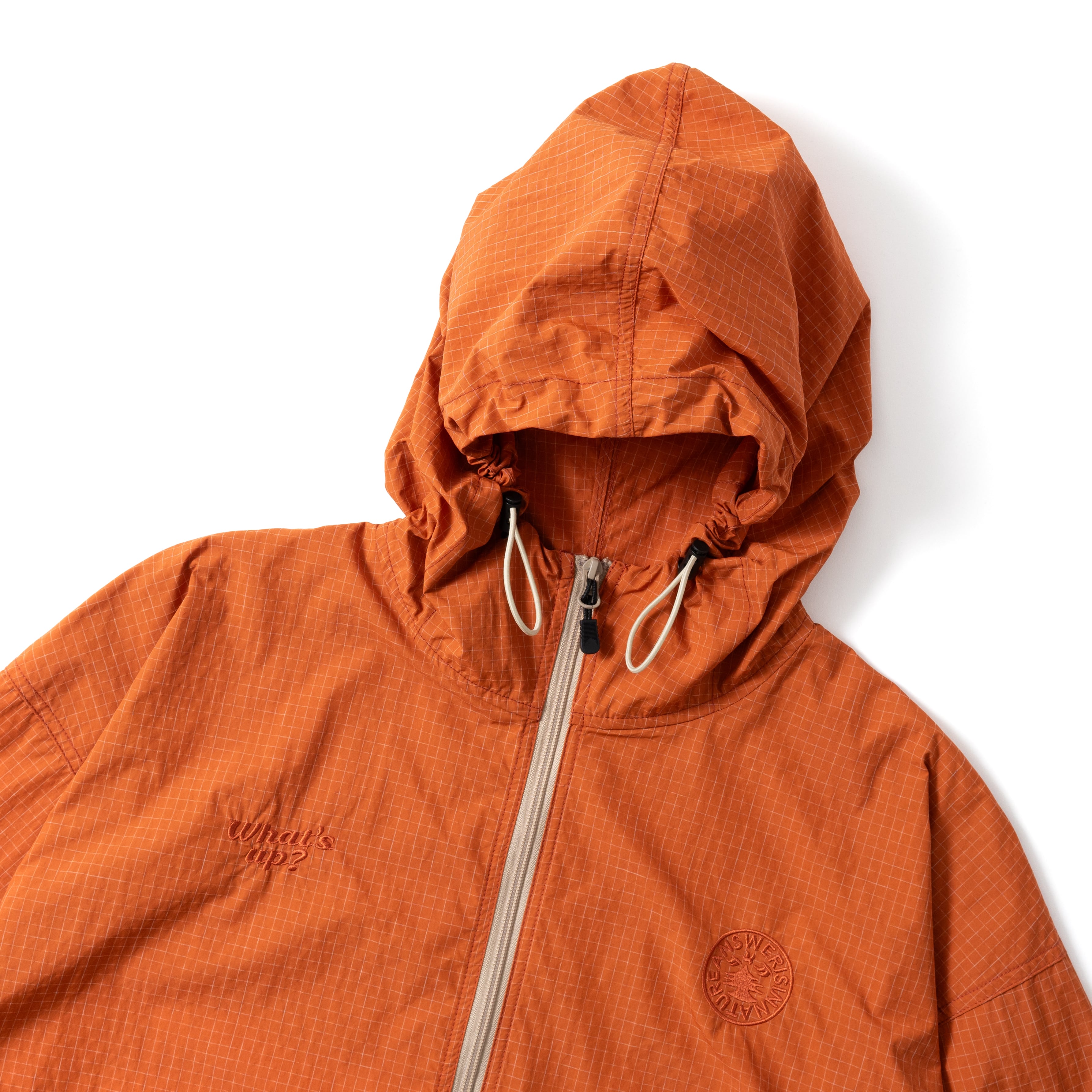 GRAPH CHECK NYLON ANORAK ORANGE | What's up?
