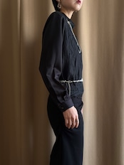 mode black high neck tops-5155-2