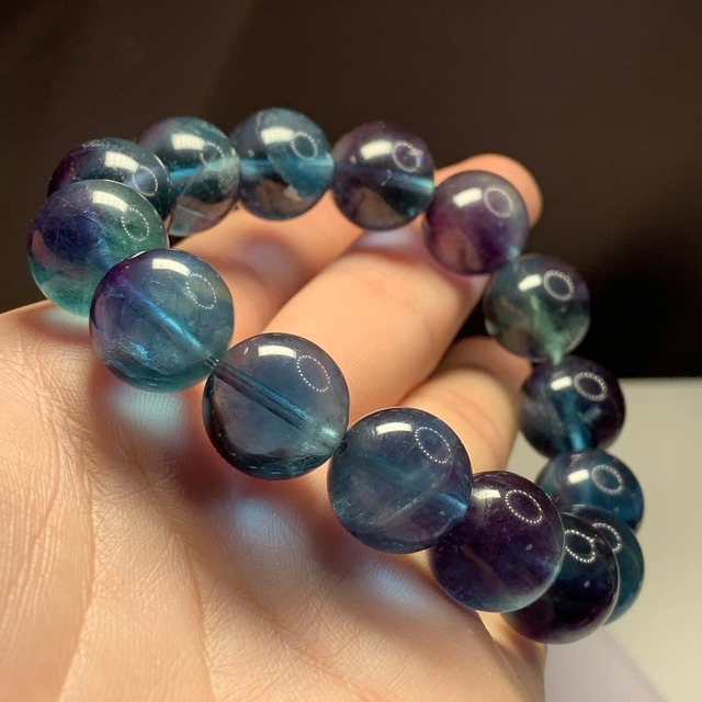 N.A1.大玉ブルーパープルグラデーションフローライトブレスレット