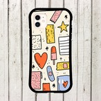 受注生産 iPhoneケース 星とハートの紙片コラージュ｜ZINE風 ZINE017A