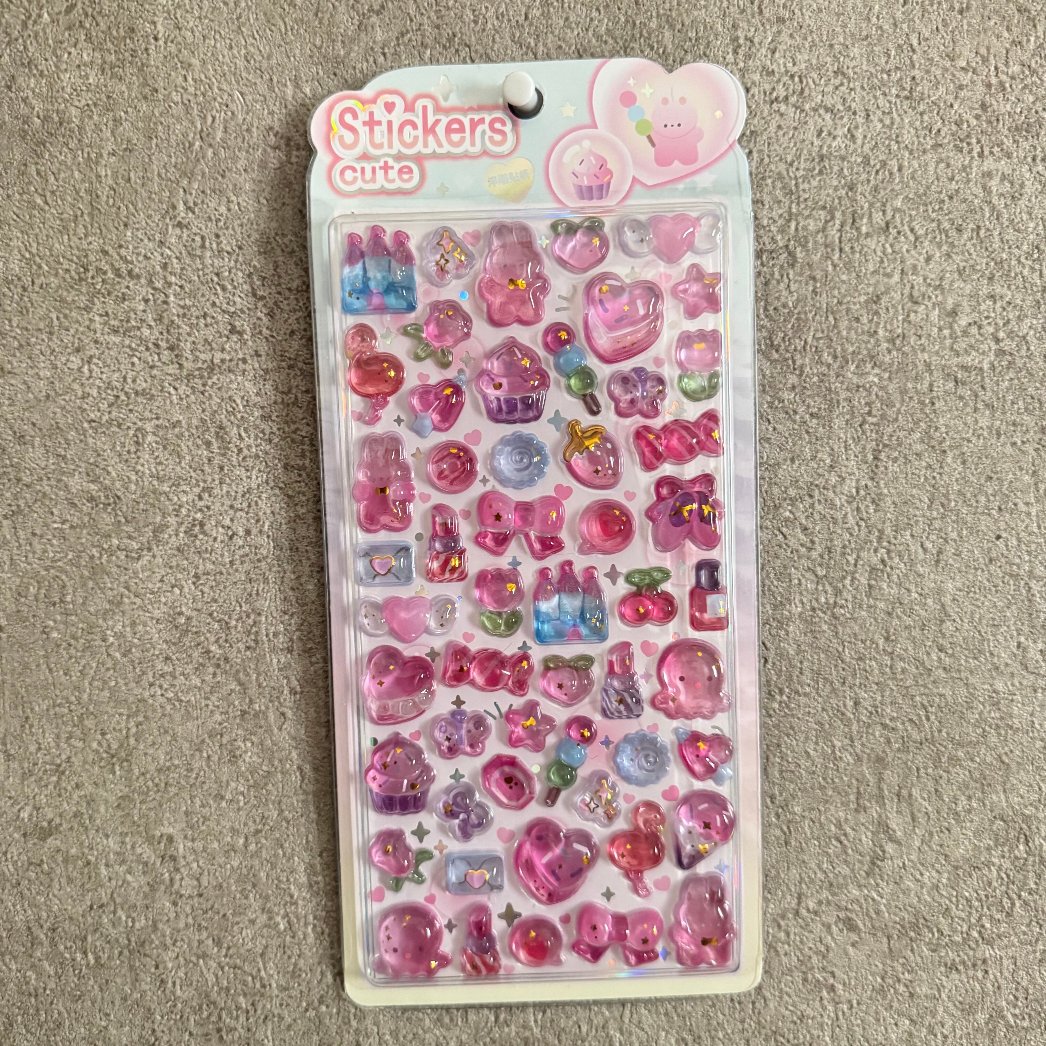 海外製ぷっくりシール①ピンク | candybox