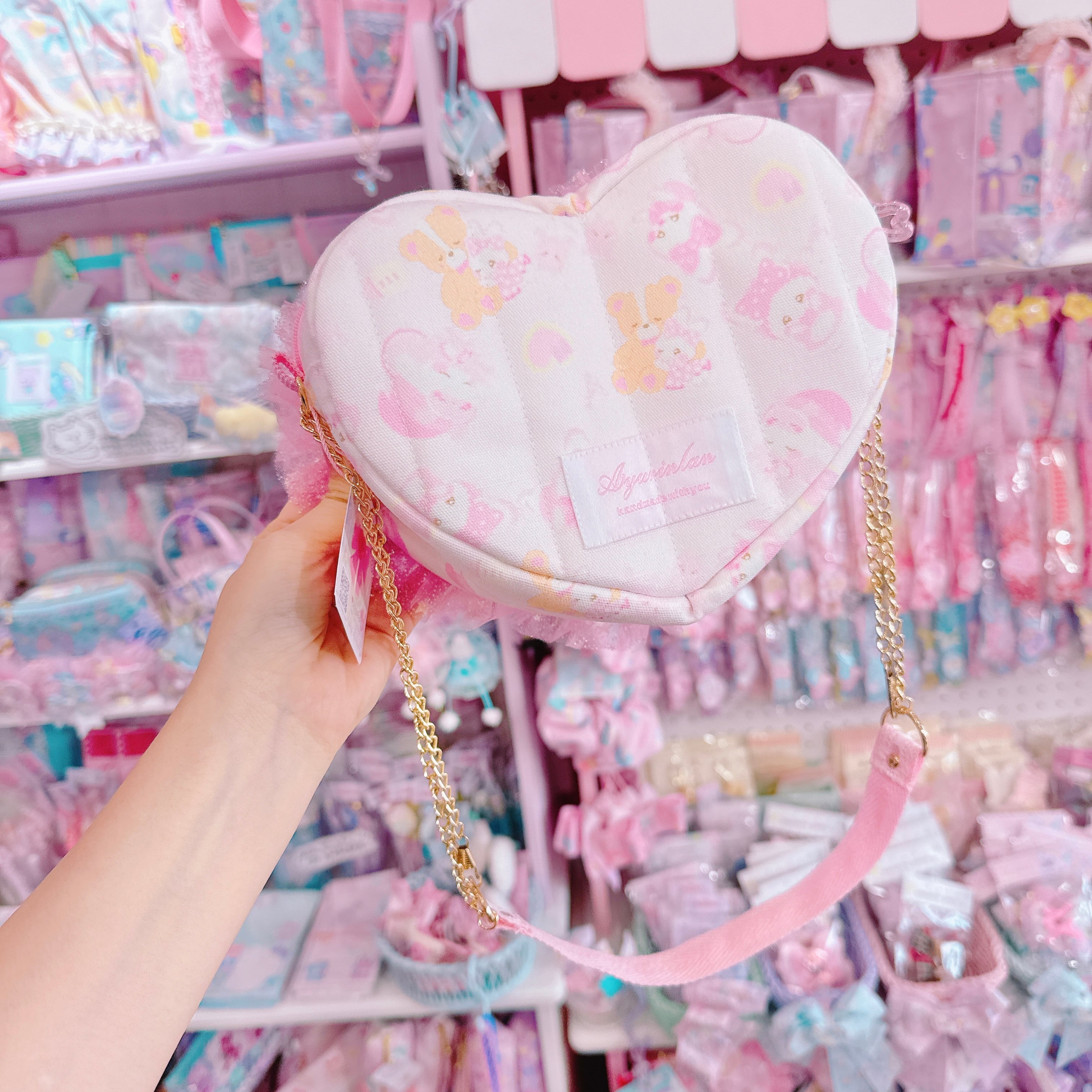 【D8】81-24ぬいぐるみフリルハートポシェット