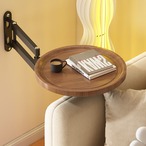 サイドテーブル ベッドサイド ソファサイド 壁掛け 折りたたみ式 回転 収納 トレイ テーブル 机 省スペース コンパクト 木製 おしゃれ ナチュラル
