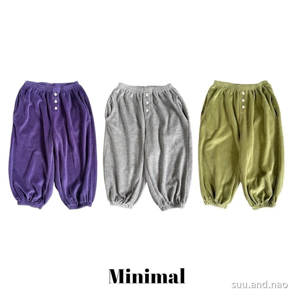 取寄:MINIMAL ベロアボタンジョガーパンツ※送料無料