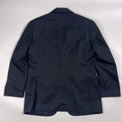 上下 J.PRESS ジェイプレス セットアップ ストライプ テーラードジャケット 裾ダブル スラックス スーツ /ダークグレー ブラック系 メンズ カシミヤ混