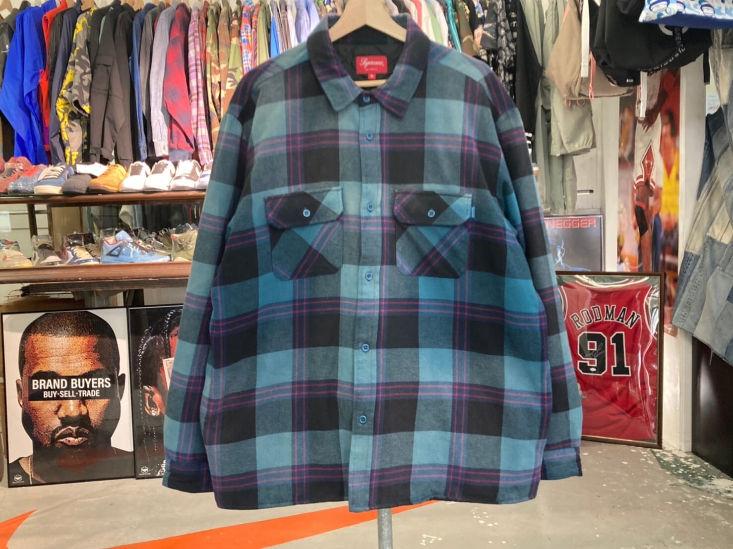 20%OFF Supreme 20AW QUILTED FLANNEL SHIRT TEAL XL KD4173 | BRAND  
