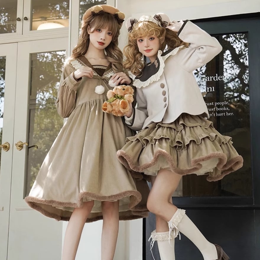 11月20日出荷 クラロリ ワンピース レトロ 学園風 双子コーデ ガーリー