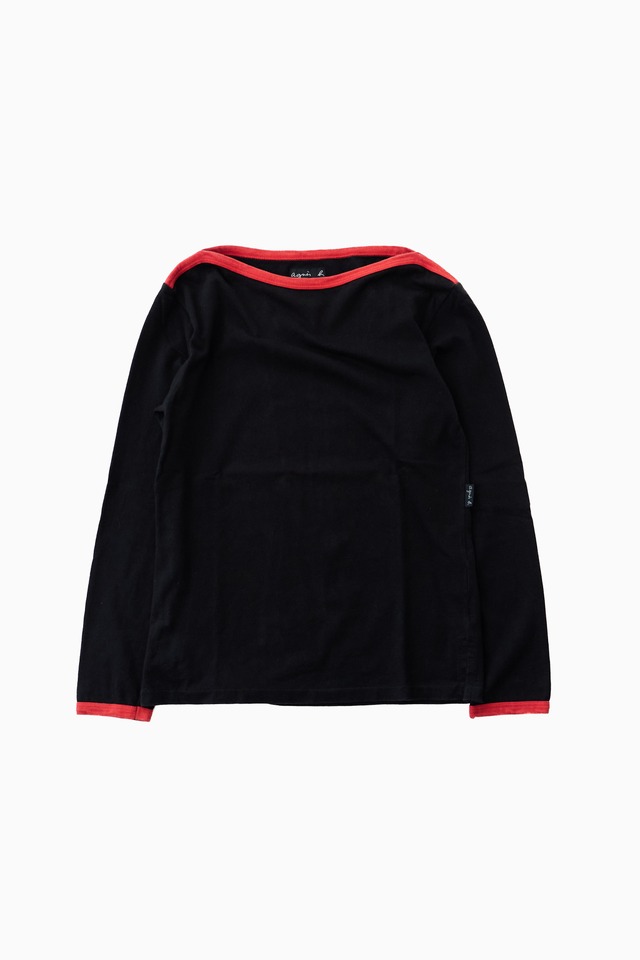 agnès b. PARIS BLACK PIPED BASQUE SHIRT