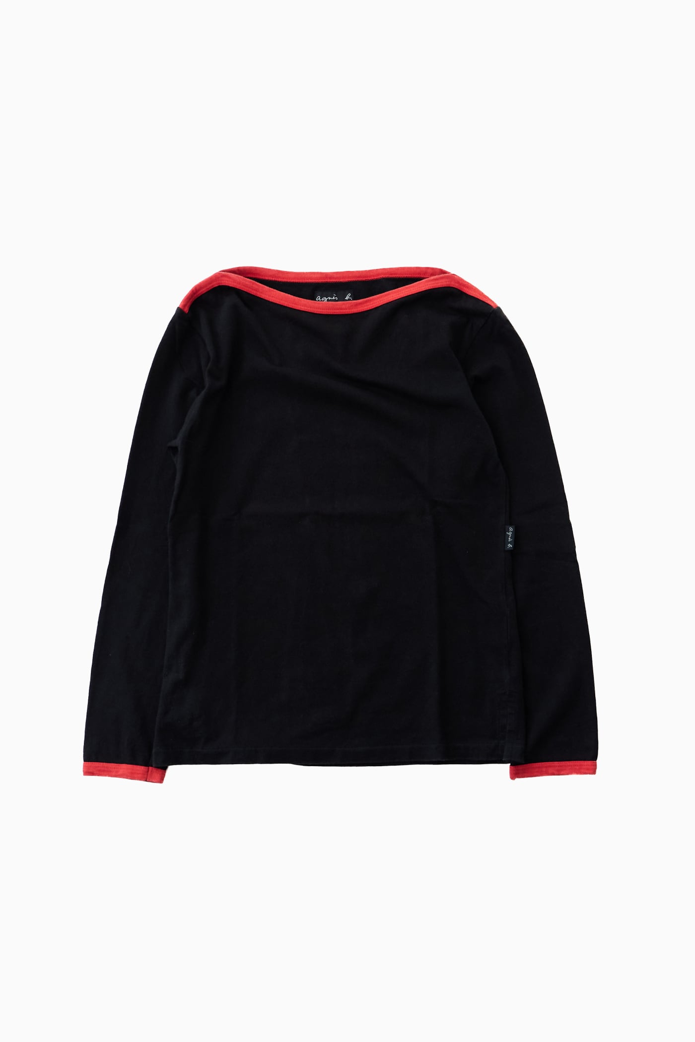 agnès b. PARIS BLACK PIPED BASQUE SHIRT