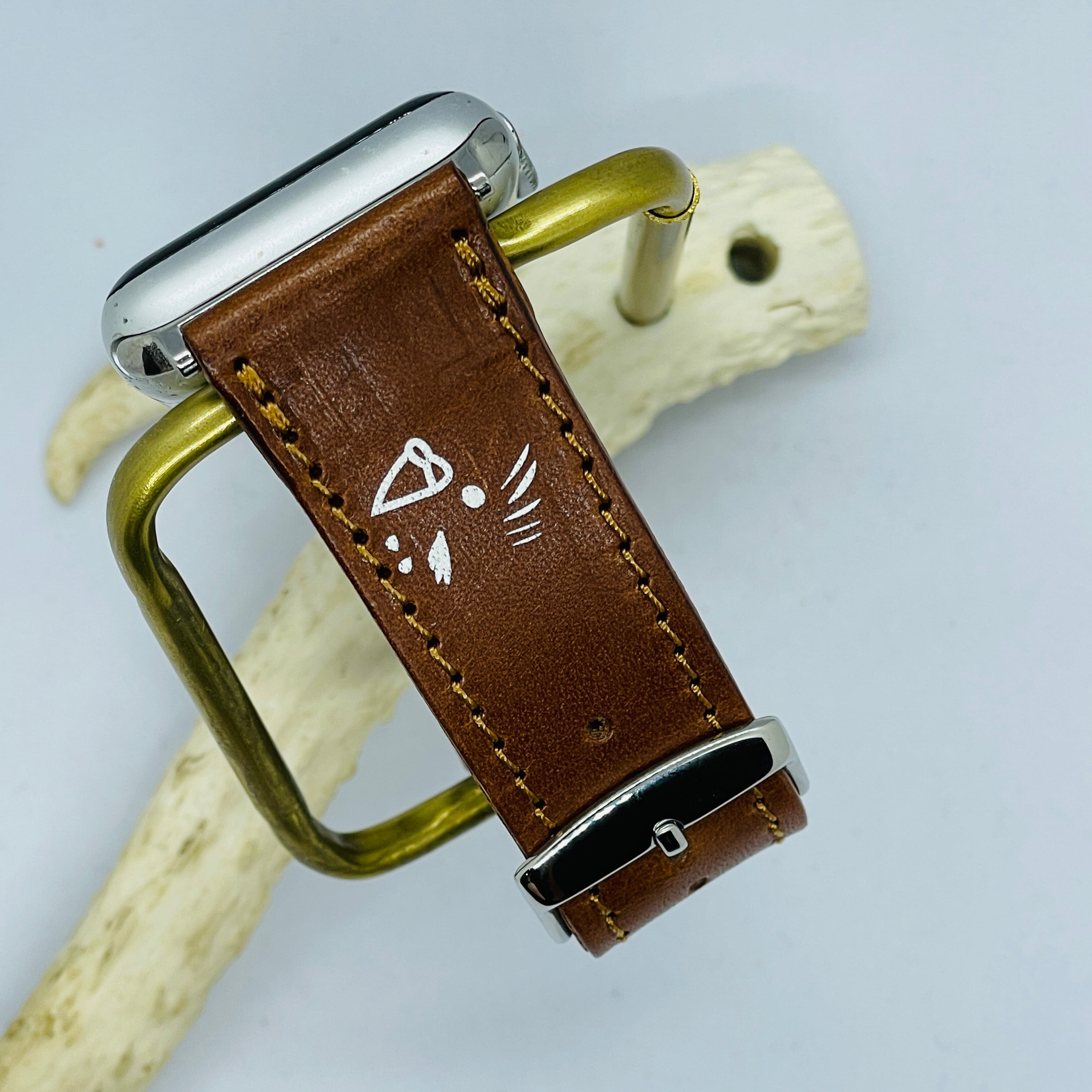 せきせいいんこ Apple Watch バンド セキセイインコ モノトーン ブラウン × ネイビー