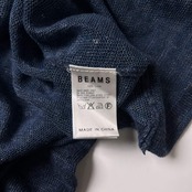 BEAMS ビームス FANDERS LINEN リネン100% 半袖ニット セーター L/ブルー