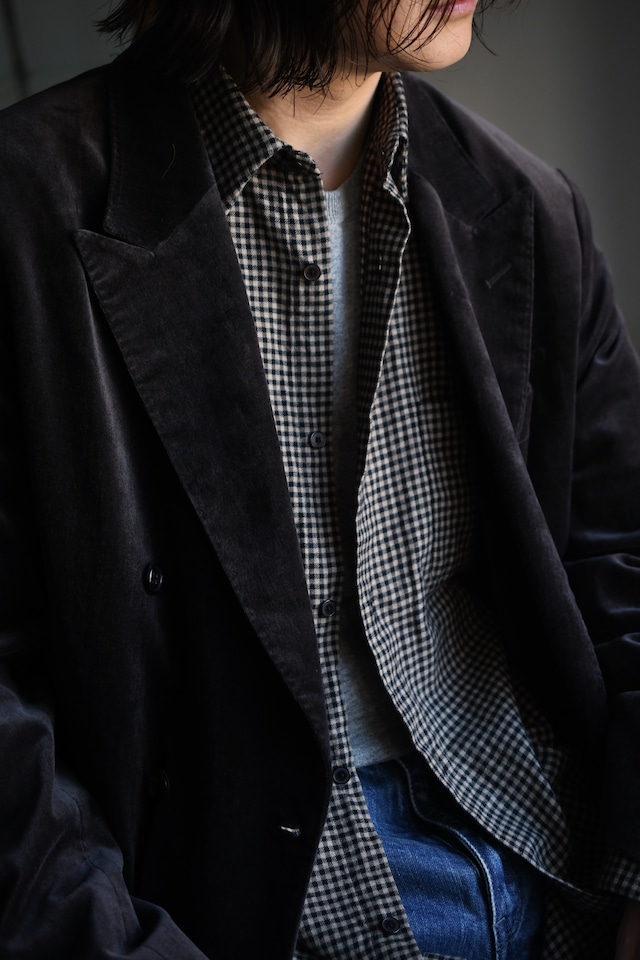 blurhms / Fade Velvet Double-breasted Jacket (FadeCharcoal)