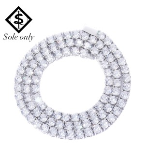 【sole only】CZダイヤ 4mmテニスチェーン ネックレス シルバー【ソールオンリー】