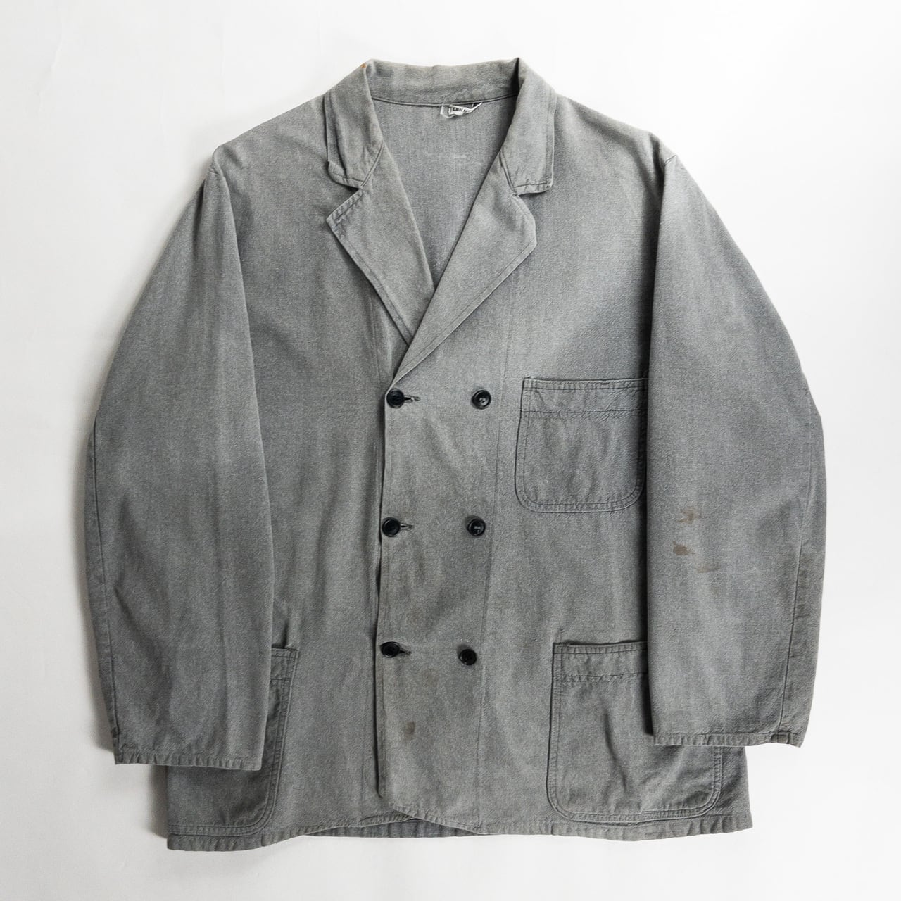 1950s "Dutch Vintage" Black Chambray Double Breasted Work Jacket