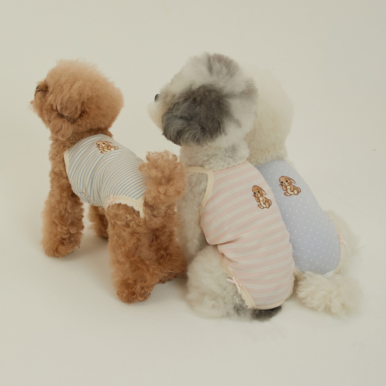 【予約】[ thesallyslaw ] Bunny Romper｜Pink Milk Stripe - 4